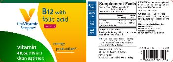 The Vitamin Shoppe B12 With Folic Acid Raspberry - supplement