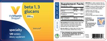 The Vitamin Shoppe Beta 1, 3 Glucans 200 mg - supplement
