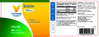 The Vitamin Shoppe Biotin 1000 mcg - supplement