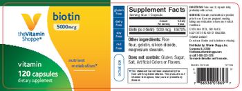 The Vitamin Shoppe Biotin 5000 mcg - supplement