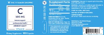 The Vitamin Shoppe C 500 mg - supplement