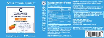 The Vitamin Shoppe C Gummies 250 mg Orange - supplement