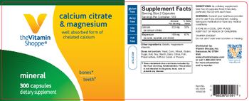 The Vitamin Shoppe Calcium Citrate & Magnesium - supplement