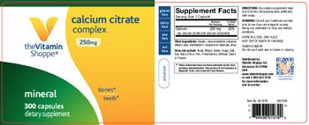 The Vitamin Shoppe Calcium Citrate Complex 250 mg - supplement