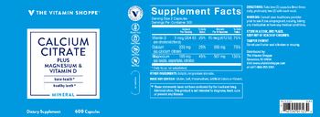 The Vitamin Shoppe Calcium Citrate plus Magnesium & Vitamin D - supplement