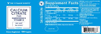 The Vitamin Shoppe Calcium Citrate plus Magnesium & Vitamin D - supplement