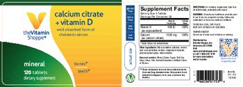The Vitamin Shoppe Calcium Citrate + Vitamin D - supplement
