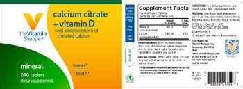 The Vitamin Shoppe Calcium Citrate + Vitamin D - supplement