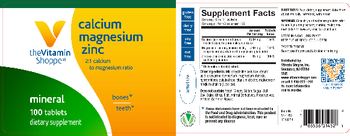 The Vitamin Shoppe Calcium Magnesium Zinc - supplement