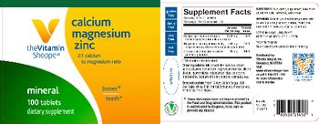 The Vitamin Shoppe Calcium Magnesium Zinc - supplement