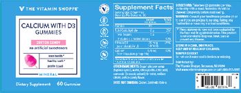 The Vitamin Shoppe Calcium with D3 Gummies Cotton Candy - supplement
