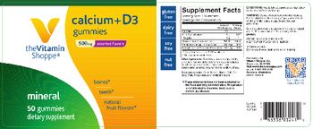 The Vitamin Shoppe Calcium+D3 Gummies 500 mg Assorted Flavors - supplement