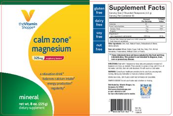 The Vitamin Shoppe Calm Zone Magnesium 325 mg Raspberry Lemon - supplement