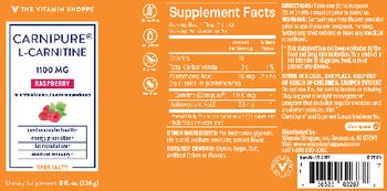 The Vitamin Shoppe Carnipure L-Carnitine 1100 mg Raspberry - supplement