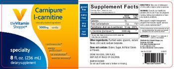 The Vitamin Shoppe Carnipure L-Carnitine 3000 mg Vanilla - supplement