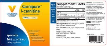 The Vitamin Shoppe Carnipure L-Carnitine 3000 mg Vanilla - supplement