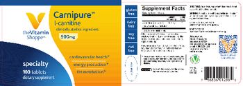 The Vitamin Shoppe Carnipure L-Carnitine 500 mg - supplement