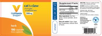 The Vitamin Shoppe Cat's Claw 500 mg - supplement