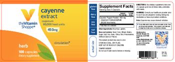 The Vitamin Shoppe Cayenne Extract 450 mg - supplement
