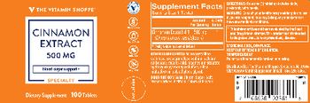 The Vitamin Shoppe Cinnamon Extract 500 mg - supplement