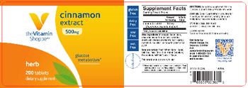 The Vitamin Shoppe Cinnamon Extract 500 mg - supplement