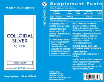 The Vitamin Shoppe Colloidal Silver 10 PPM - supplement