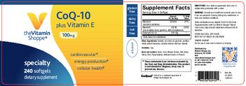 The Vitamin Shoppe CoQ-10 Plus Vitamin E 100 mg - supplement