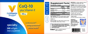 The Vitamin Shoppe CoQ-10 Plus Vitamin E 60 mg - supplement