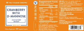 The Vitamin Shoppe Cranberry with D-Mannose - supplement
