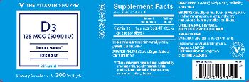 The Vitamin Shoppe D3 125 mcg (5000 IU) - supplement