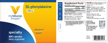 The Vitamin Shoppe DL-Phenylalanine 500 mg - supplement