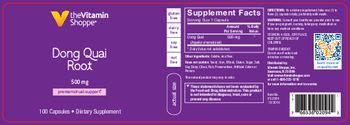 The Vitamin Shoppe Dong Quai Root 500 mg - supplement