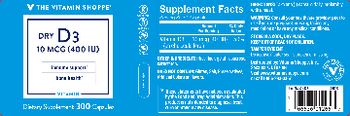 The Vitamin Shoppe Dry D3 10 mcg (400 IU) - supplement