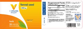 The Vitamin Shoppe Fennel Seed 480 mg - supplement