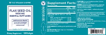 The Vitamin Shoppe Flax Seed Oil 1000 mg Essential Fatty Acids - supplement