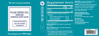 The Vitamin Shoppe Flax Seed Oil 1000 mg Essential Fatty Acids - supplement