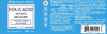 The Vitamin Shoppe Folic Acid 400 mcg 680 mcg DFE - supplement
