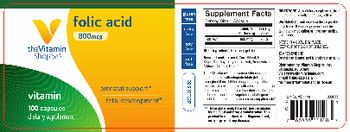 The Vitamin Shoppe Folic Acid 800 mcg - supplement