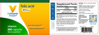 The Vitamin Shoppe Folic Acid 800 mcg - supplement