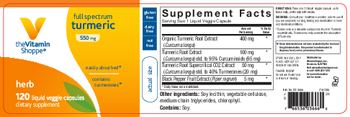 The Vitamin Shoppe Full Spectrum Turmeric 550 mg - supplement