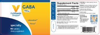 The Vitamin Shoppe GABA 750 mg - supplement