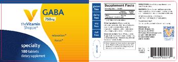 The Vitamin Shoppe GABA 750 mg - supplement
