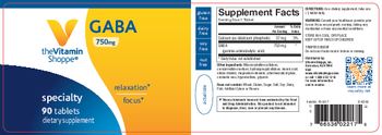The Vitamin Shoppe GABA 750 mg - supplement