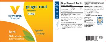 The Vitamin Shoppe Ginger Root 550 mg - supplement
