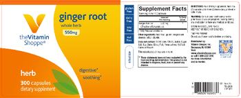 The Vitamin Shoppe Ginger Root 550 mg - supplement