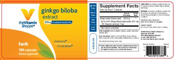 The Vitamin Shoppe Ginkgo Biloba Extract 120 mg - supplement