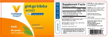 The Vitamin Shoppe Ginkgo Biloba Extract 60 mg - supplement
