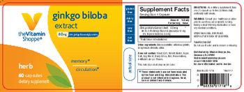 The Vitamin Shoppe Ginkgo Biloba Extract 60mg - supplement