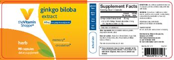 The Vitamin Shoppe Ginkgo Biloba Extract 60mg - supplement