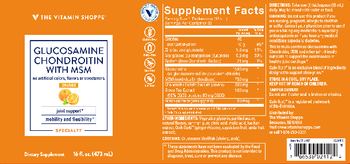 The Vitamin Shoppe Glucosamine Chondroitin with MSM Orange - supplement